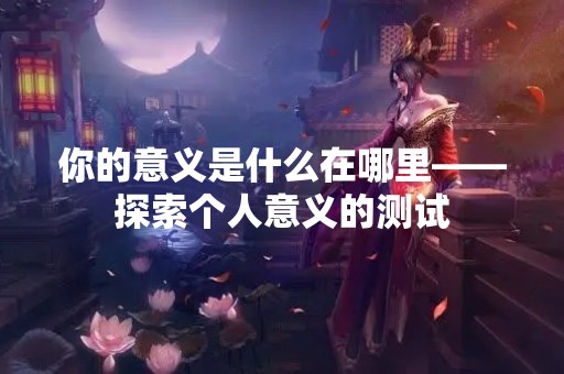 你的意义是什么在哪里——探索个人意义的测试