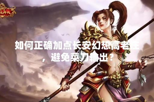 如何正确加点长安幻想高老庄，避免菜刀输出？