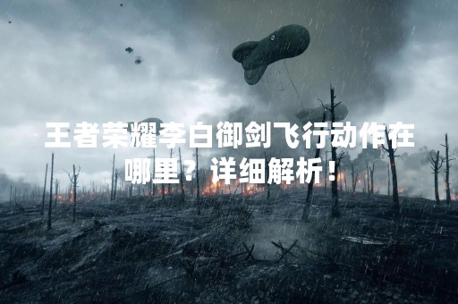 王者荣耀李白御剑飞行动作在哪里？详细解析！