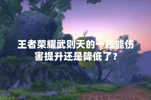 王者荣耀武则天的一技能伤害提升还是降低了？