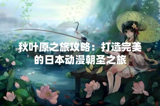 秋叶原之旅攻略：打造完美的日本动漫朝圣之旅