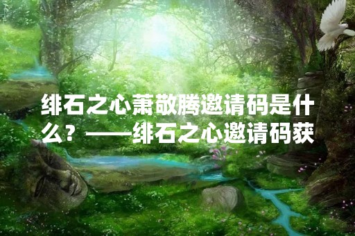 绯石之心萧敬腾邀请码是什么？——绯石之心邀请码获取攻略