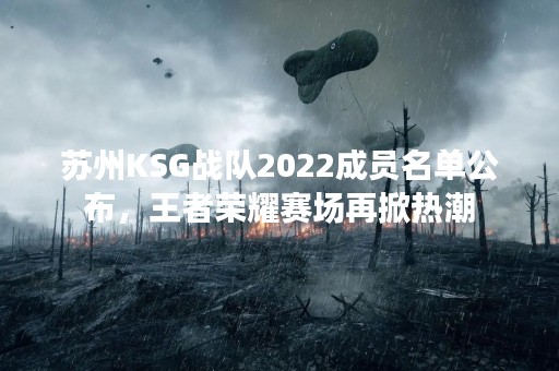苏州KSG战队2022成员名单公布，王者荣耀赛场再掀热潮